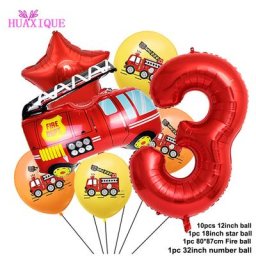 Ballon de pompier en Latex décoration d'anniversaire pour enfants kit de fournitures de fête
