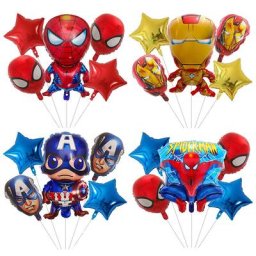 Ensemble de ballons Spiderman Avenger super-héros Captain America 5 pièces décorations de fête