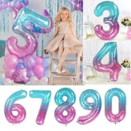 Ballons en forme de chiffres géants 40 pouces en aluminium couleur dégradée ciel étoilé