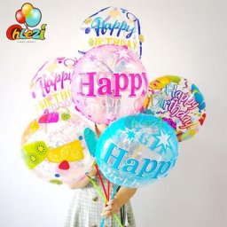 Ballons en aluminium Transparent 18 pouces 7 pièces décoration de fête d'anniversaire pour