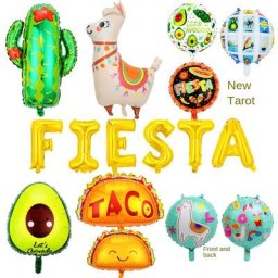 Ballon décoratif en aluminium pour fête tropicale hawaïenne alpaga mexicain burrito quantique
