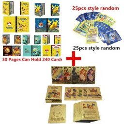 Boîte à cartes pokémon en métal, boîte espagnole, lettres dorées
