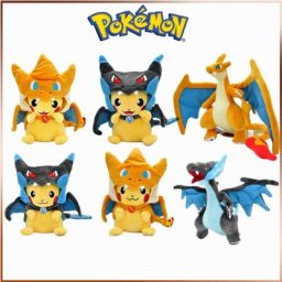 Peluche POKEMON Pikachu Cosplay Charizard poupées de poche monstre modèle d'action jouet pour