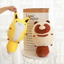 Peluche Raton Laveur Mignon Animaux en Peluche Civette Chat Beurre Oreiller pour Enfants Cadeau