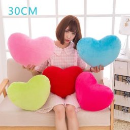 Oreiller décoratif en forme de cœur 30cm en coton PP doux créatif poupée cadeau pour amoureux