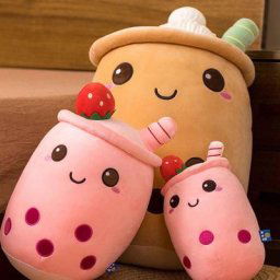 Peluche en forme de fruit mignon Harvey 23cm oreiller coussin jouet tasse lait thé Boba
