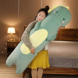 Oreiller long et doux en forme de dinosaure 90cm pour fille coussin en peluche pour faire la