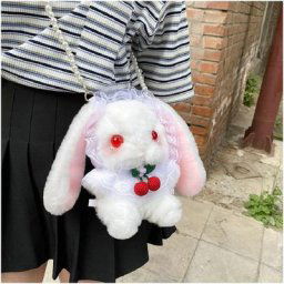 Magic Lolita SpanBunny Peluche Lapins Câlin Peluches Sac à dos à bandoulière Aucun collier Yeux