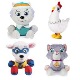 Lot de 4 poupées pat'patrouille en peluche authentique de 18cm jouet Ryder Everest Tracker Apollo