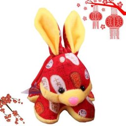 Peluche lapin mascotte jouet année du lapin pendentif décoration du zodiaque nouvel an chinois