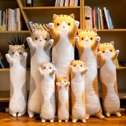 Long oreiller en peluche Kawaii pour enfants coussin de couchage doux oreillers mignons poupées
