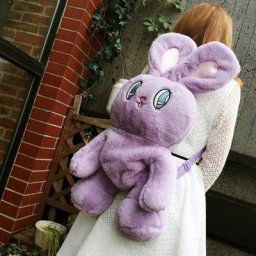 Sac à dos en peluche lapin doux violet sac à dos japonais à grandes oreilles lapin mignon dessin