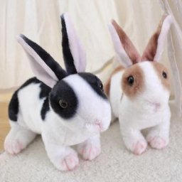 Lapins en peluche mignons réalistes pour enfants lapin animal réaliste jouet de simulation