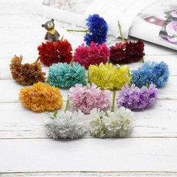 Fleurs artificielles pour couronnes de noël 6 pièces/lot œillets en soie étamines pour vases de