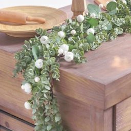 PARTY Chain Y injRose-Guirxiété de Perles Fleurs Artificielles Faux Eucalyptus Plantes Vertes