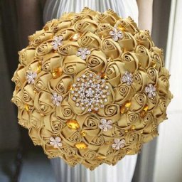 Bouquet de mariage en satin rose doré 1 pièce/lot fleurs artificielles pour patients en vente