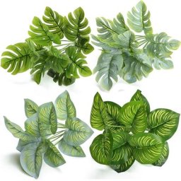 Ornement de Photo accessoires fournitures de fête fausse feuille de tortue verte tropicale