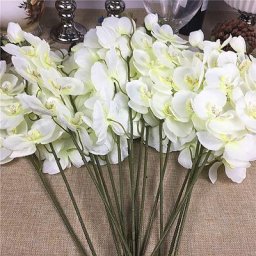 Branches d'orchidées blanches artificielles 20 pièces/lot fleurs bon marché pour décoration de