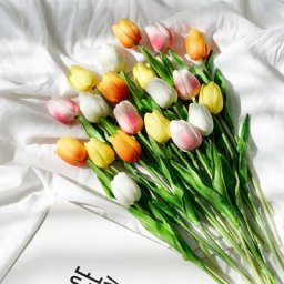 Bouquet de tulipes artificielles au toucher réaliste 10 pièces fausses fleurs décoration de fête
