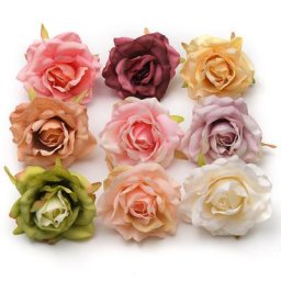 Roses artificielles blanches en soie 7cm 30 pièces fausses fleurs pour décoration de mariage
