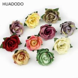 HUADODO – Mini roses artificielles 3cm fausses fleurs pour décoration de mariage boule