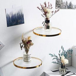 Étagère flottante pour plantes décor de maison moderne fer forgé bord en verre mural restaurant