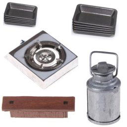 Mini étagère murale l'inventaire T1 maison de courses bidon de lait bouilloire pot cuisinière à