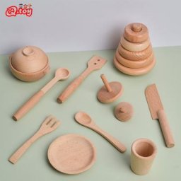 Jouets de cuisine en bois pour bébé casseroles ensemble de casseroles jeu de simulation jeu de