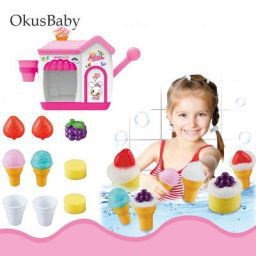 Machine à Bulles de Crème Glacée pour Bébé Ensemble de Jouets d'Eau de Bain pour Enfant