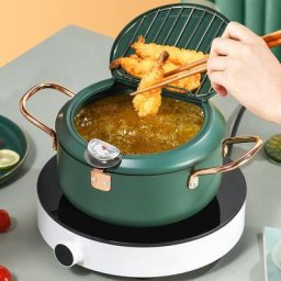 Marmite à frire jetable avec contrôle de température outils de cuisson acier inoxydable vert
