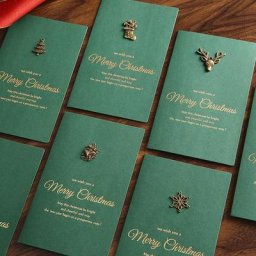 Cartes de Vministériels x Dorées en Relief pour Noël Invitations de ixJoyeux Noël Lettre avec