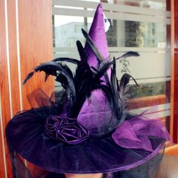 Chapeau de sorcière violet unisexe casquette de fête cosplay Halloween personnalité document