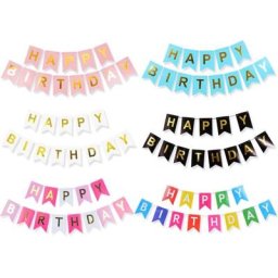 Banderole en papier Happy birthday 1 lot banderole murale bronzante décoration de fête