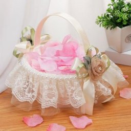 Panier à fleurs en dentelle pour filles Collection de Rosettes simples Design Royal avec Roses en