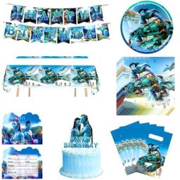 Assiettes à Thème Avatar Décorations de Cartes d'InPorter Nappe de Bannière Sacs de Butin