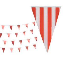 Banderole LYus de Carnaval à Rayures Rouges et Blanches Drapeaux Banderole Fournitures de
