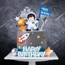 Décoration de gâteau d'anniversaire thème de l'astronaute fusée pour enfants univers de la
