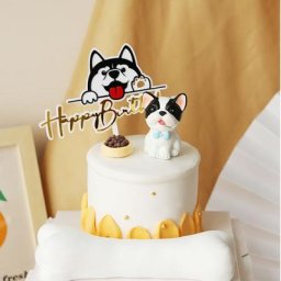 Décoration de gâteau Happy Birthday en acrylique pour bébé et enfant drapeaux couronne étoiles