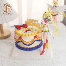 Anime Cute Girl Sailor PVC Action Figure Wing Girl Cake Topper Cake Decoration Supplie Model Toy