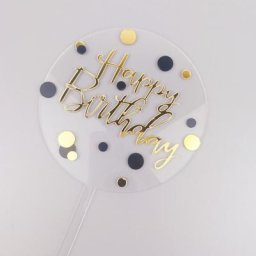 Garniture de Gâteau en Acrylique à Pois Dorés et Argentés Décorations de ixd'Anniversaire pour