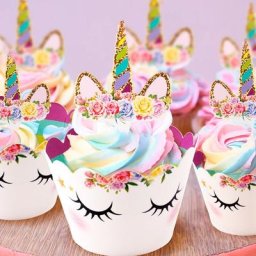 Emballages de Cupcake licorne arc-en-ciel décoration de gâteau fête d'anniversaire outils de