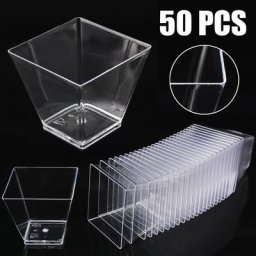Tasse carrée transparente en plastique 60ml 50 pièces standard alimentaire pour le poulet pour