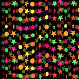 Guirlande d'étoiles fluorescentes rondes décor de fête bannière joyeux anniversaire fournitures