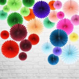 5 pièces 10/15/20/25cm ventilateur en papier lanterne ronde pour mariage Festival fête fleurs