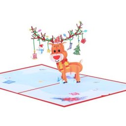 Carte de vœux de noël en forme de cerf carte de remerciement de mariage de vacances faite à la