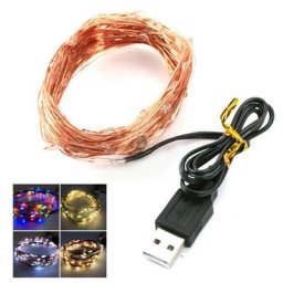 Lumière LED Flexible et étanche à économie d'énergie fil de cuivre USB 2/5/10m 5V haute