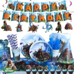 Décorations d'anniversaire Disney Raya et le dernier dragon pour enfants assiettes britanniques de