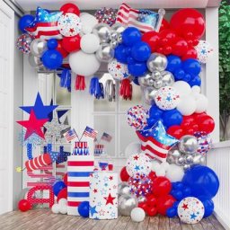 Kit de guirxiété de ballons pour la décoration de la fête de l'indépendance des États-Unis bannière