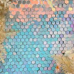 Panneau à Paillettes Hexagonal Rideau de Fond à Paillettes Miroir Décoration de ixd'Anniversaire