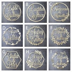 Panneau Mural en Bois Personnalisé avec Nom de la Mariée et du Marié Décor de ixen Forme de Cercle
